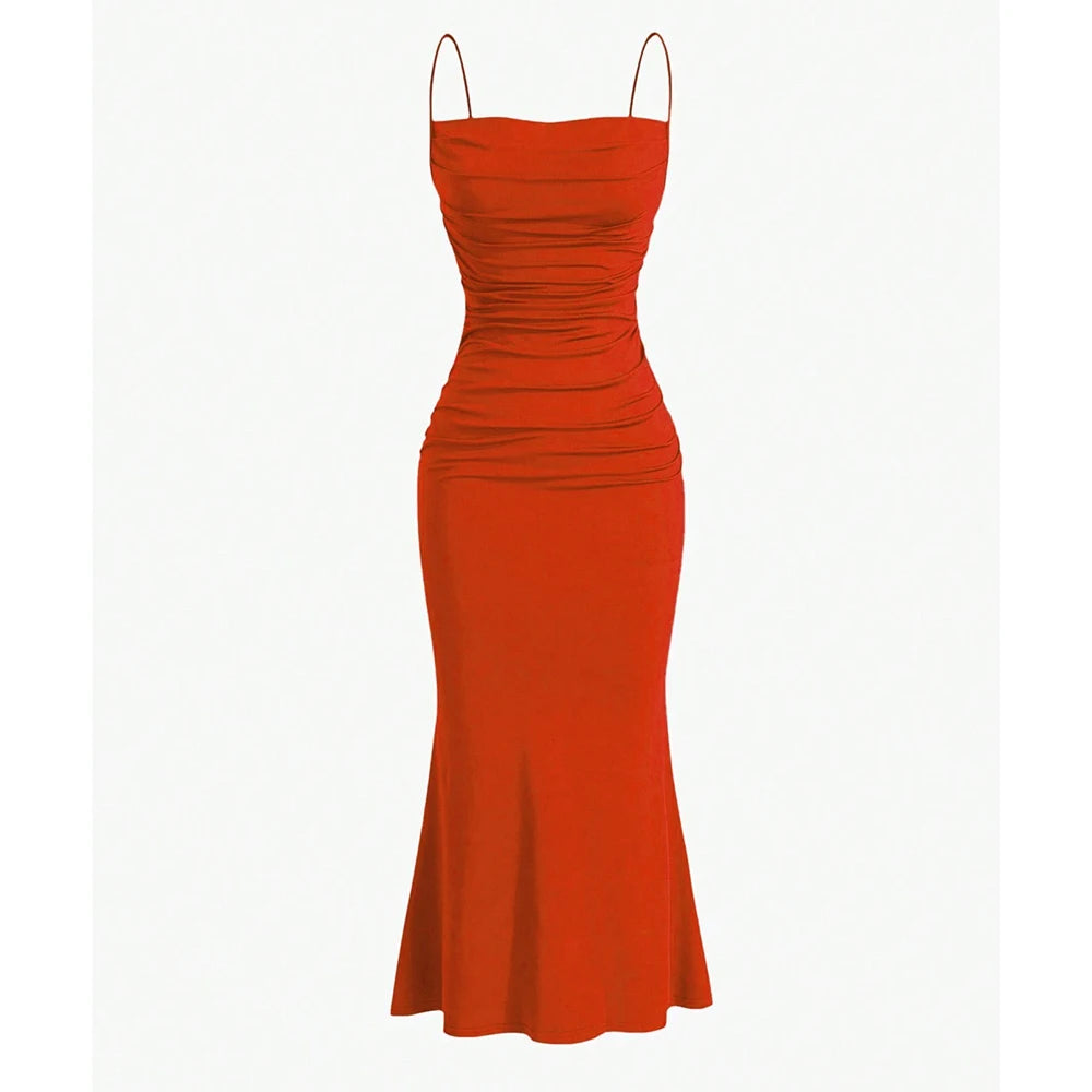 Elegant Spaghetti Strap Maxi Dress | Vivezzo
