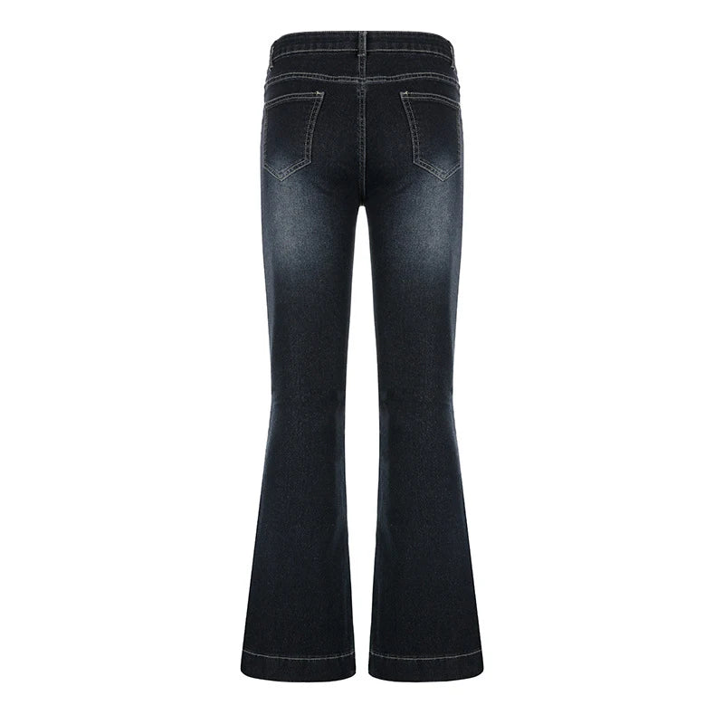 Low Waist Vintage Flare Jeans – Aesthetic Denim with Y2K Vibes | Vivezzo