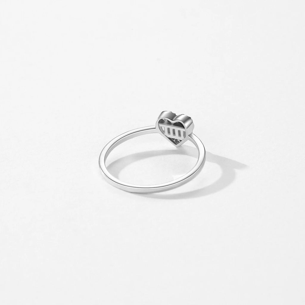 925 Sterling Silver Heart Zirconia Ring – Classic Women’s Wedding & Gift Jewelry