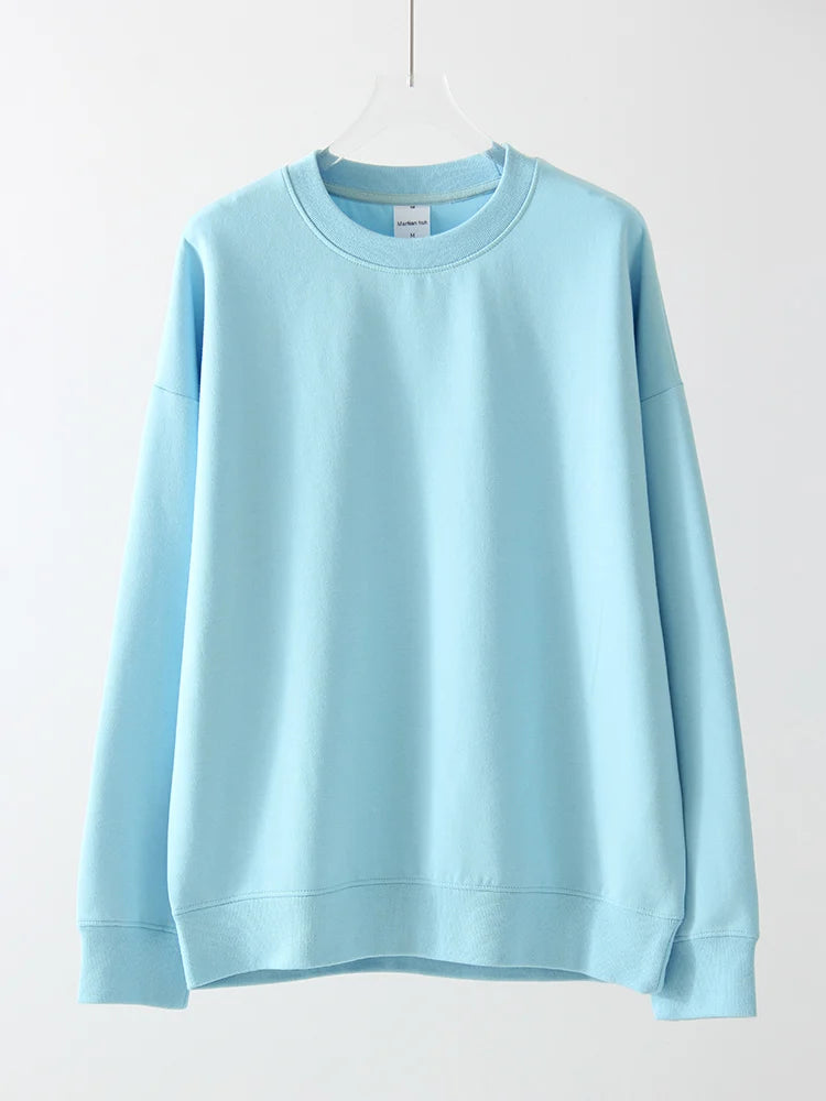 White Oversized Crewneck Sweatshirts Women Autumn Comfort Colors Pink Mom Sweatshirt Yellow Cotton Fall Sweatshirt For Women